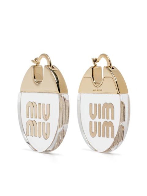 logo-lettering circular earrings