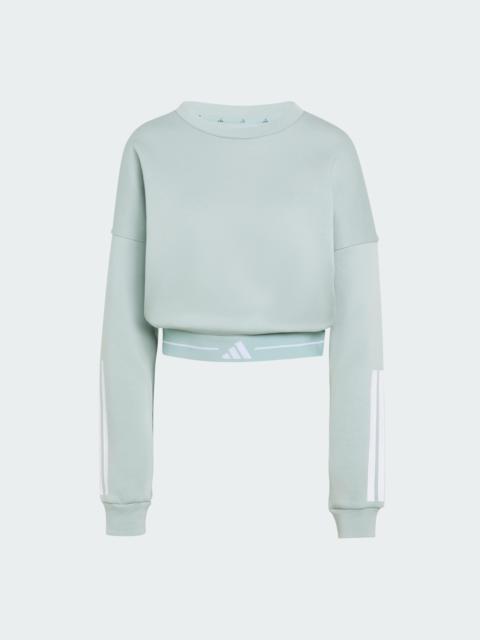 adidas Hyperglam 3-Stripes Cropped Crewneck Sweatshirt