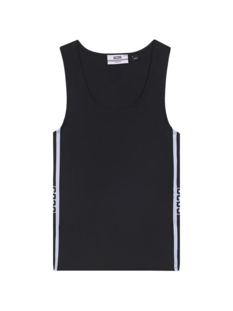 GCDS logo-print side-stripe tank top