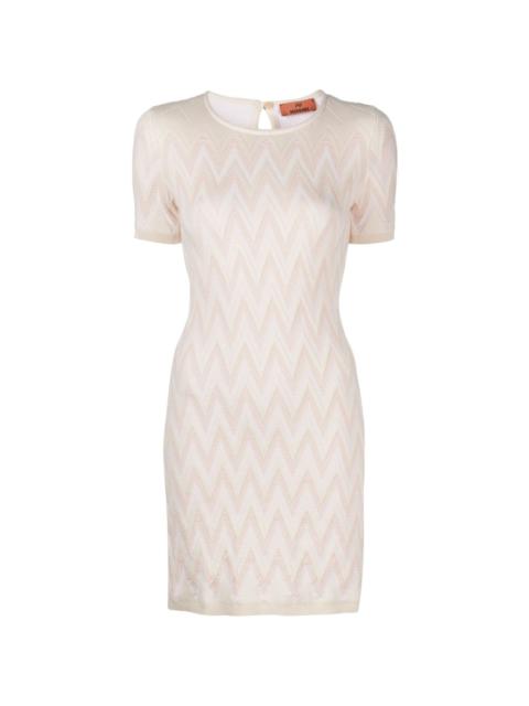 zigzag-pattern mini dress