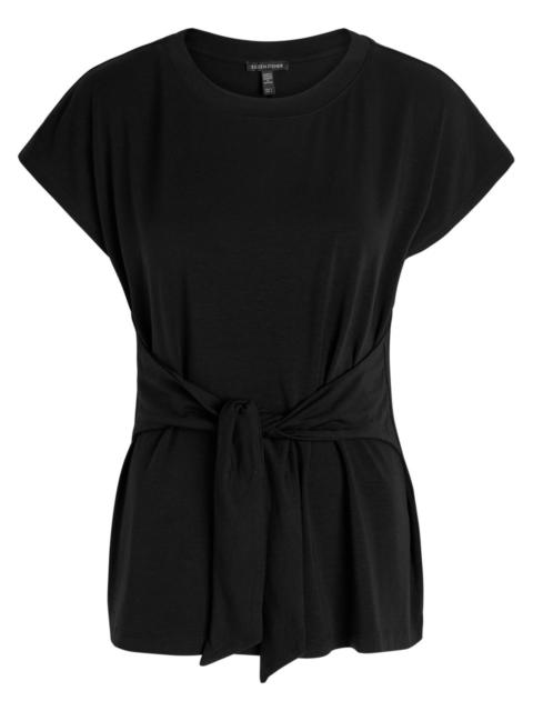 EILEEN FISHER Eileen Fisher Tie-embellished Jersey T-shirt
