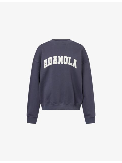 ADANOLA Varsity Oversized Cotton-Fleece Sweatshirt