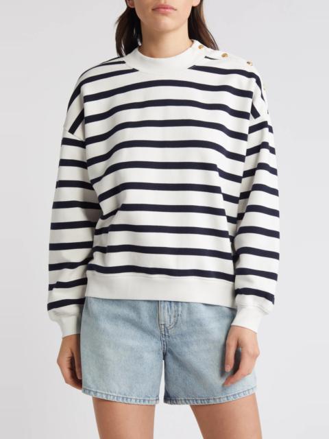 FRAME Button Stripe Sweater
