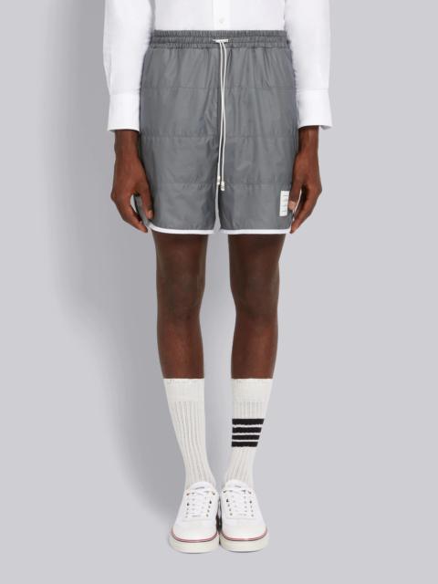 Thom Browne Silver Quilted Ripstop Jersey Lining Track Short