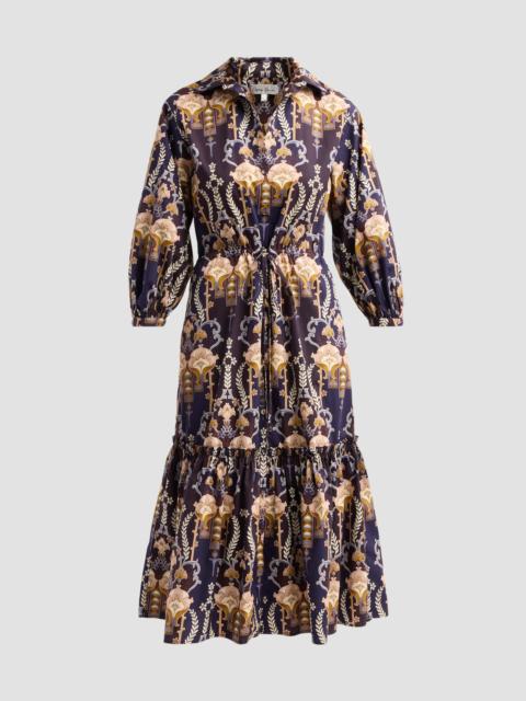 Cara Cara Women's Hutton Cotton Shirtdress - Flora Facade Blue