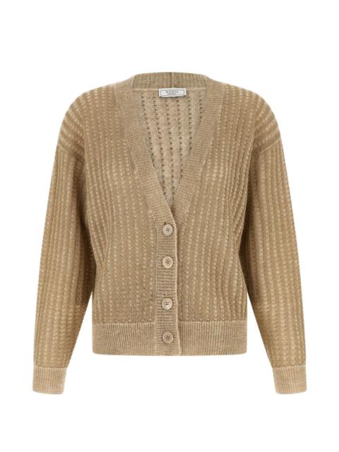 PESERICO waffle lamé cardigan