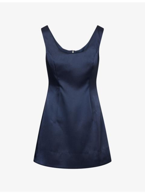 Reformation Franceska Scoop-Neck Woven Mini Dress