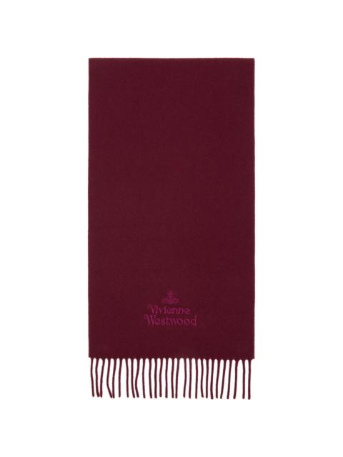 Vivienne Westwood Burgundy Embroidered Scarf