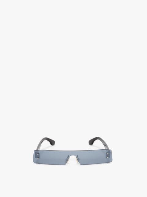 Victoria Beckham Mini Visor Sunglasses In Blue-Mirror