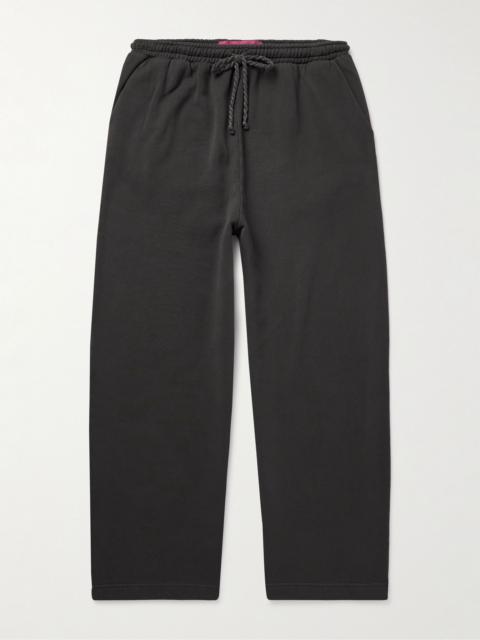 The Elder Statesman Daily Wide-Leg Cotton and Cashmere-Blend Jersey Sweatpants Dark gray