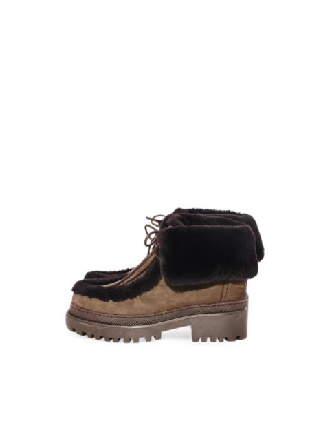 Yves Salomon shearling-trim suede ankle boots