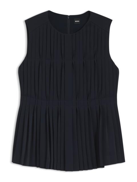 BOSS SLEEVELESS CREPE BLOUSE WITH PLEATS
