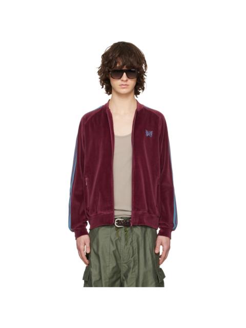 NEEDLES Burgundy Rib Collar Track Jacket
