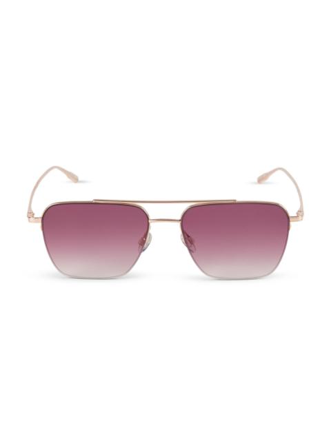 BARTON PERREIRA Women's 55MM Aviator Gradient Sunglasses - Rose Gold Mauve Gradient