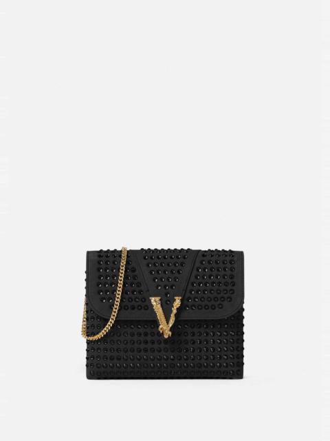 VERSACE Virtus Suede Crystal Clutch