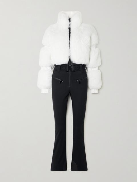 GOLDBERGH Lieke Belted Faux Fur And Stretch-shell Ski Suit