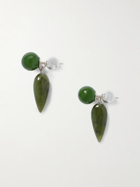 Sophie Buhai Tiny Phoenician Jade And Silver Earrings