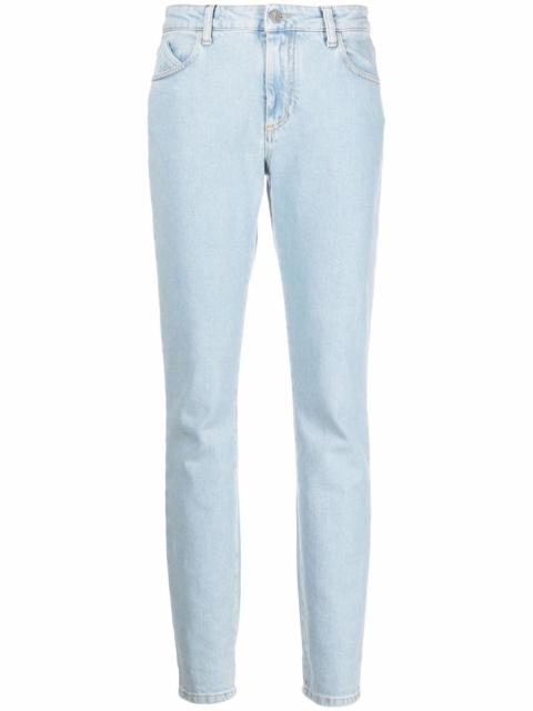 high-rise straight-leg jeans