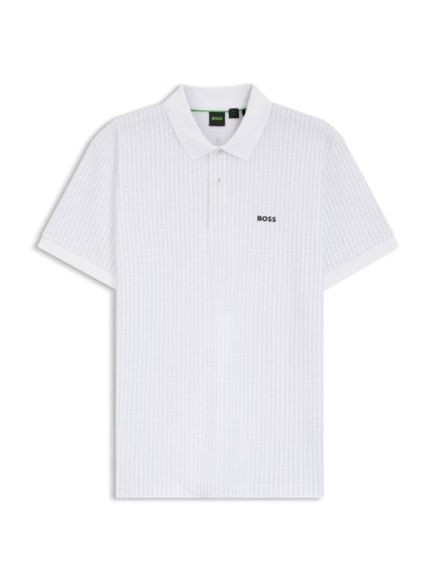 COTTON-PIQUÉ POLO SHIRT WITH ALL-OVER PRINT