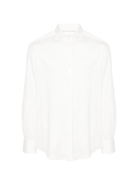 spread-collar cotton shirt