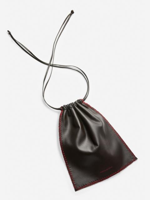 MAGDA BUTRYM Leather drawstring pouch in brown