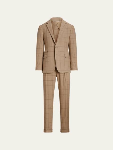 Ralph Lauren Men's Kent Classic Windowpane Cashmere Suit