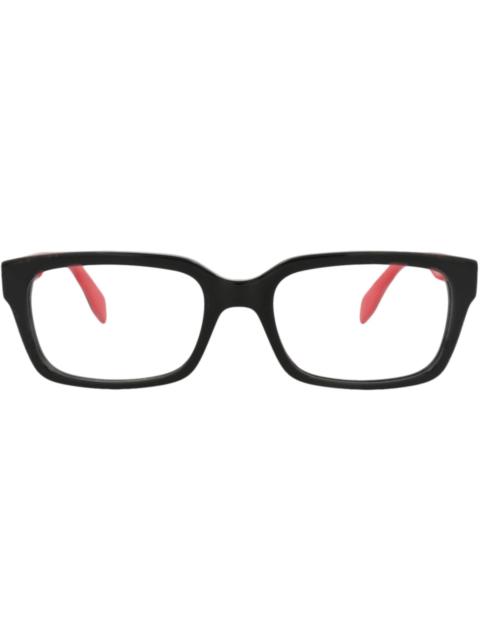 Alexander McQueen Alexander McQueen Square-Frame Acetate Optical Frames Black Black Transparent (AM0345O-30011496-003)