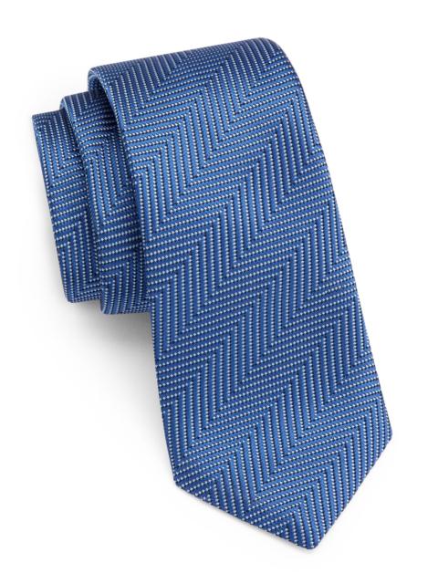 GIORGIO ARMANI Men's Chevron Silk Tie - Oltremarine Blue