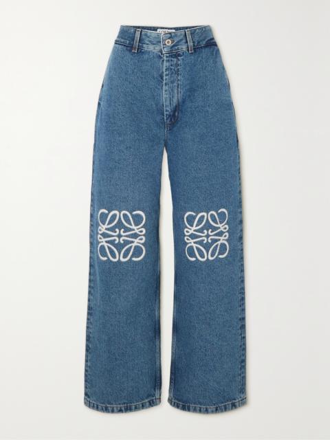Loewe Anagram Baggy Appliquéd High-rise Wide-leg Jeans