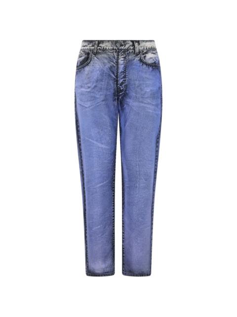Moschino logo-patch straight-leg jeans