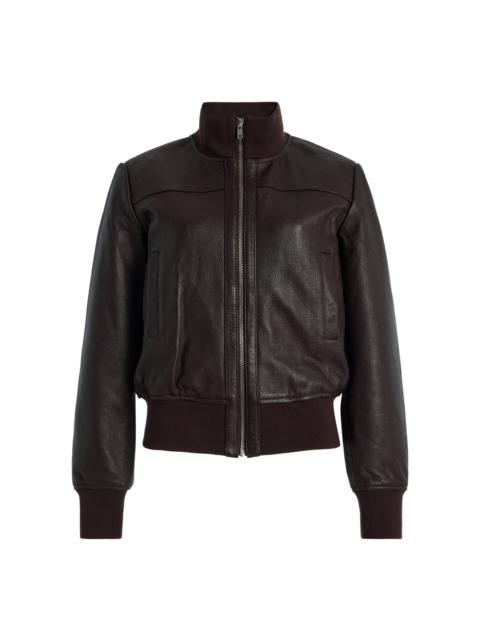 The Frankie Shop Tobias Leather Jacket brown