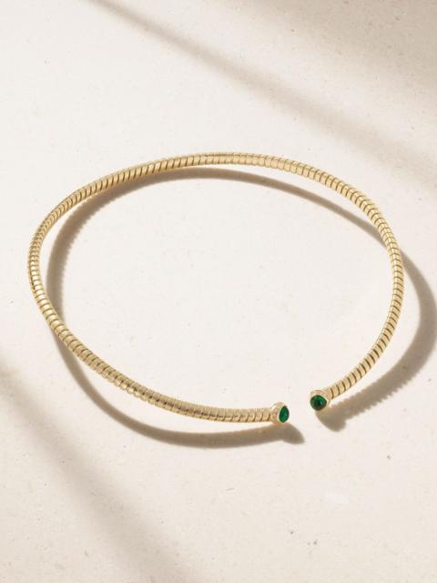 Marina B Trisolina 18-karat gold, emerald and diamond choker Gold