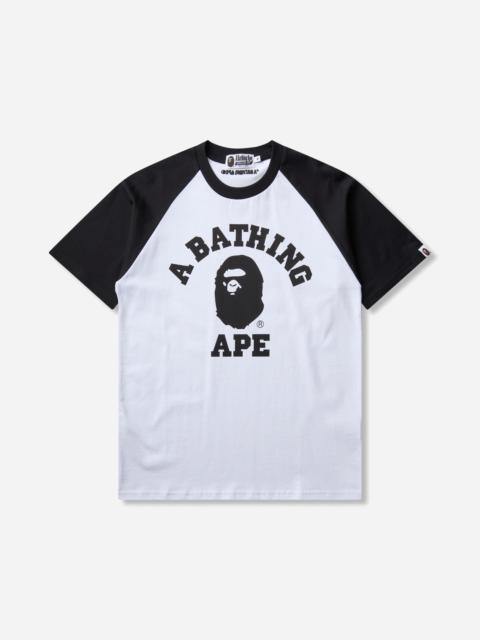 A BATHING APE® Men's College Raglan Relaxed Fit T-Shirt Black