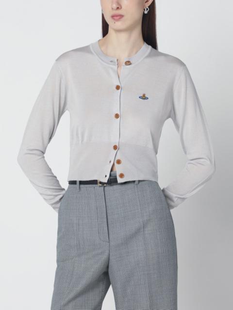 Vivienne Westwood Light grey cropped wool and silk cardigan