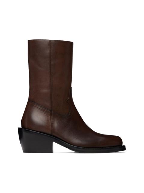 Dries Van Noten Brown High Leather Boots