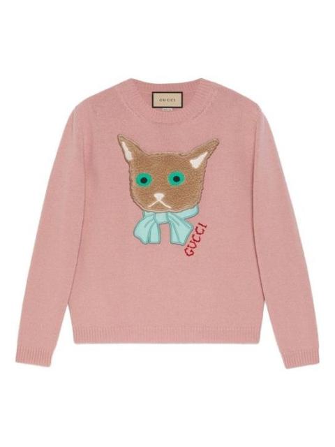 GUCCI Wool sweater with Gucci cat patch