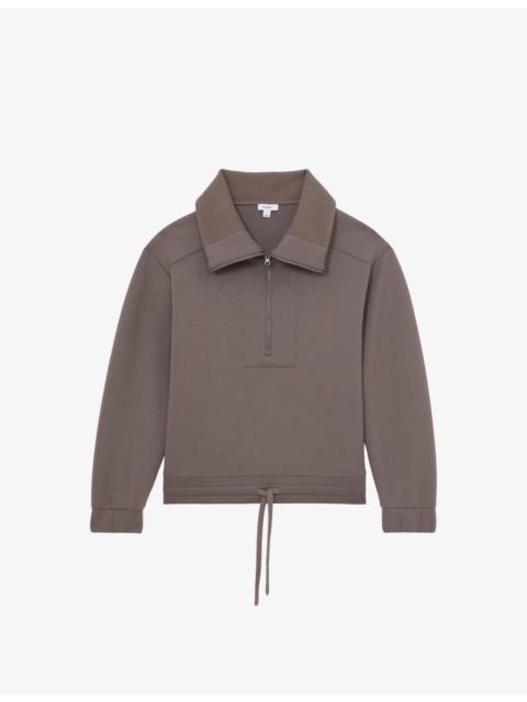 REISS Laney Half-Zip Jersey Sweatshirt