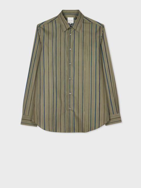 Paul Smith Khaki 'Pencil Stripe' Regular-Fit Shirt