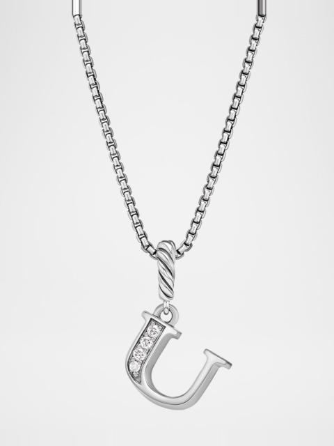 DAVID YURMAN Pave Initial Pendant Necklace with Diamonds in Silver, 17mm