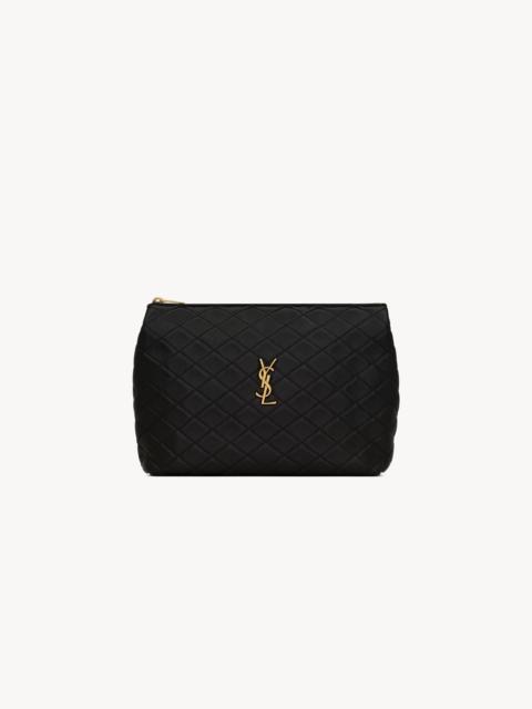 SAINT LAURENT GABY COSMETIC POUCH IN LEATHER