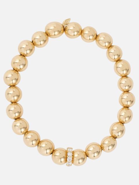 SYDNEY EVAN Cocktail 14kt gold and rondelle opal beaded bracelet with diamonds