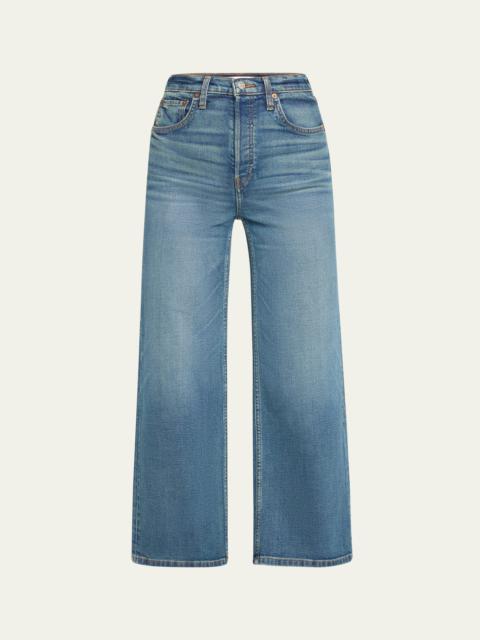 High Rise Wide-Leg Cropped Jeans