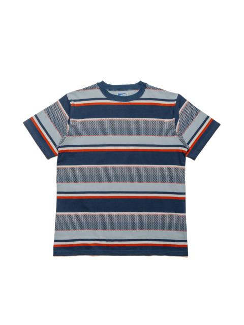 The Real McCoys MC24017 Jacquard Knit Stripe Tee Navy