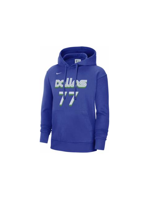 Nike NBA Dallas Mavericks Luca Doncic City Edition Fleece Pullover Hoodie Blue