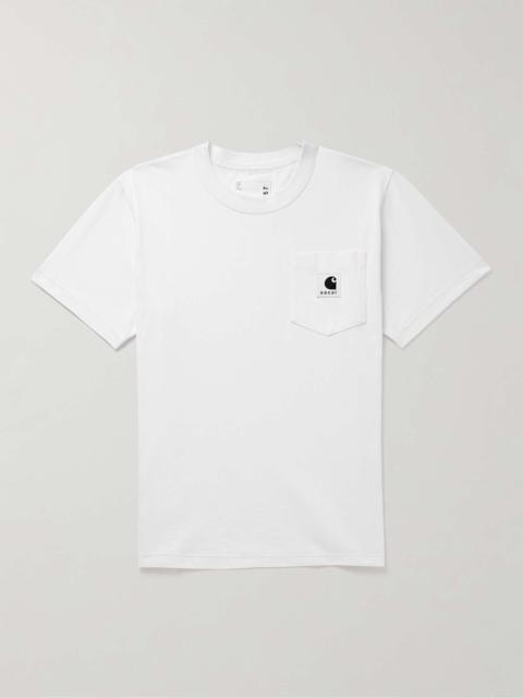 + Carhartt WIP Logo-Appliquéd Canvas-Trimmed Cotton-Jersey T-Shirt