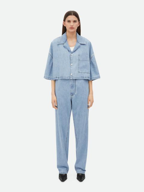 Bottega Veneta Light Bleached Denim Cropped Shirt