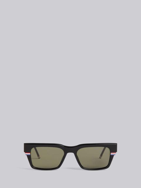 Thom Browne TB714 - Black Tri-Color Line Rectangle Sunglasses