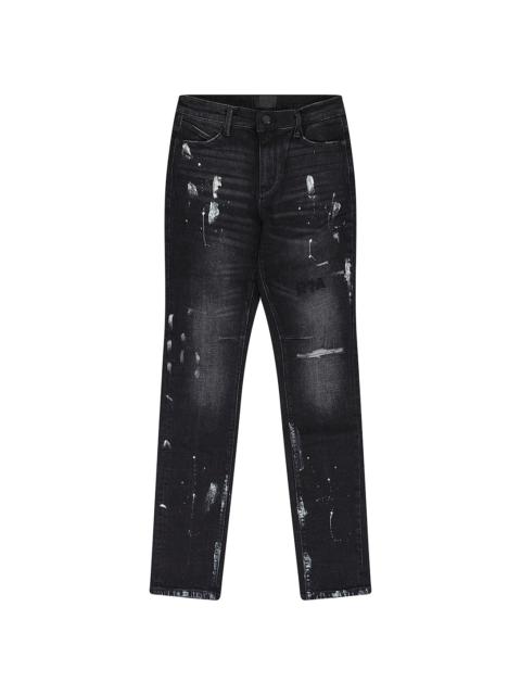 RTA CLAYTON DISTRESSED PAINT SKINNY JEANS "Black" MH24D623 B1182CHSPL