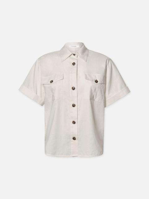 FRAME Patch Pocket Utility Shirt in Cream