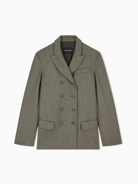 EMPORIO ARMANI DOUBLE-BREASTED VIRGIN WOOL BLAZER